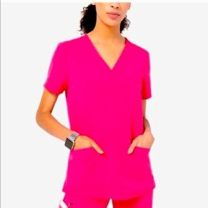 FIGS Hot Pink Casma Top